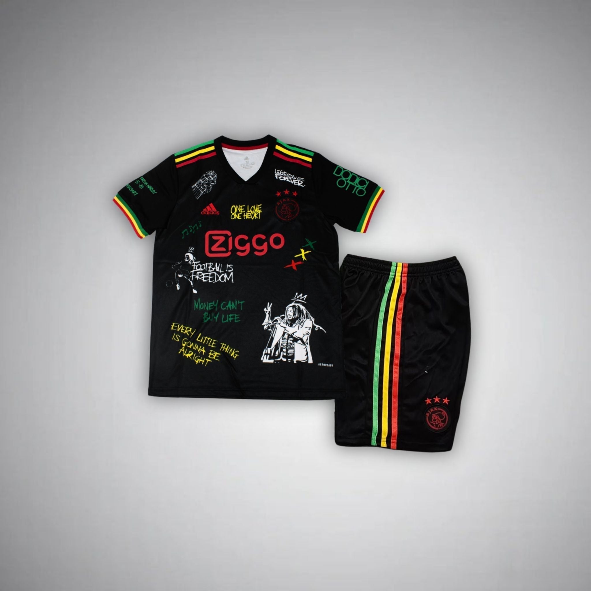 24/25 Ajax Kids Jersey - Bob Marley Black