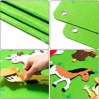 Toywild Felt Board – Creative Animal Learning Set For Kids With 50 Stickers
