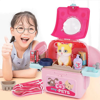 Toyvet Playset – Portable Vet Role Play Set For Kids With Backpack And 16 Accessories
